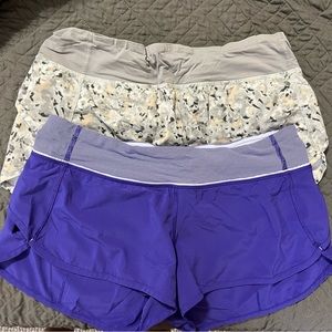 SOLD 2 lululemon speed up short size 8